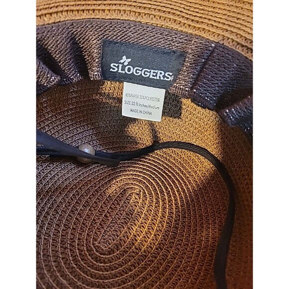 Sloggers Wide Brim Braided Sun Hat With Lanyard Size M 22.5" New Without Tags - Picture 5 of 5